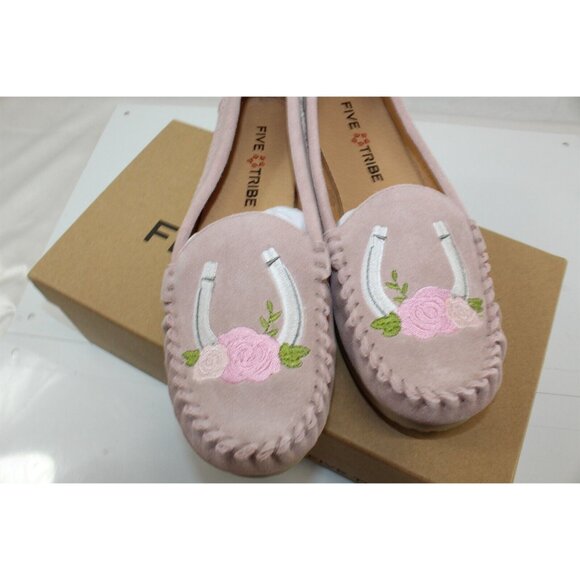 Five Tribe Suede Rose Embroidered Lucky Horseshoe 8 - Picture 6 of 9